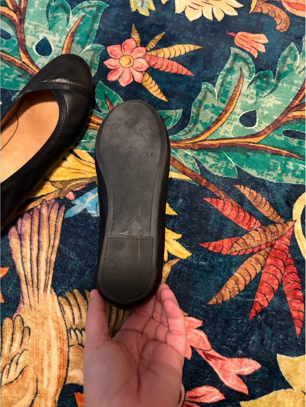 Vionic Caroll Black Leather Slip-On Flats Size 9 - Picture 8 of 9
